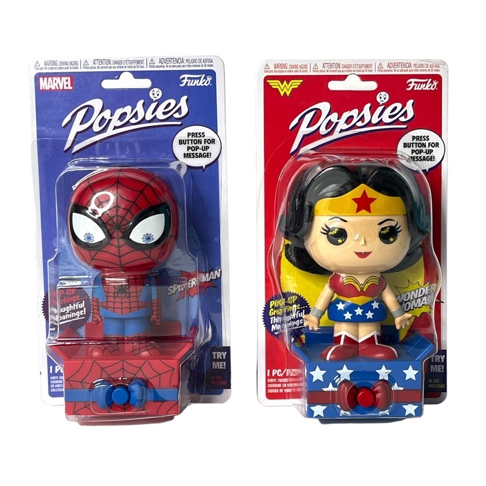 Funko Popsies Disney‎ Spider-Man and Wonder Woman Pop Up Greetings Lot of 2 NEW